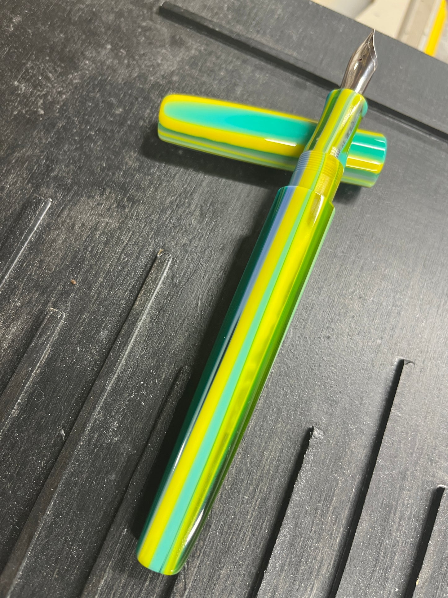 Tour - Yellow Blue Stripes Fountain Pens