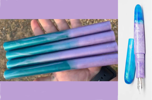 Teal Purple Pen Blank